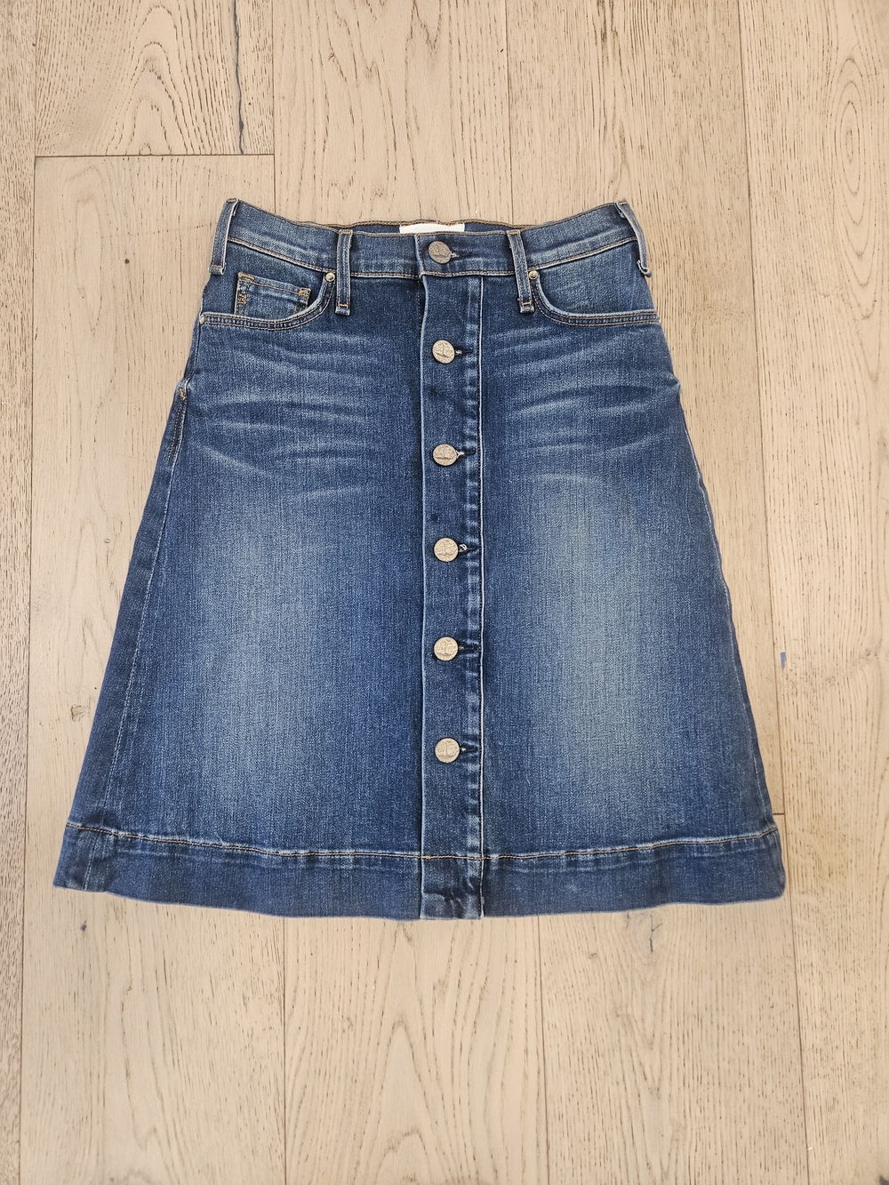 McGuire Denim Button-Down A-Line Denim Skirt Size 24